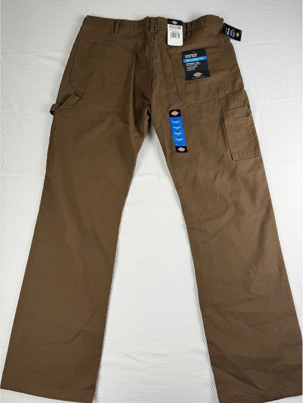 Dickies Men 38x34 Brown Duck Carpenter Core Pants Relaxed Fit Workwear New